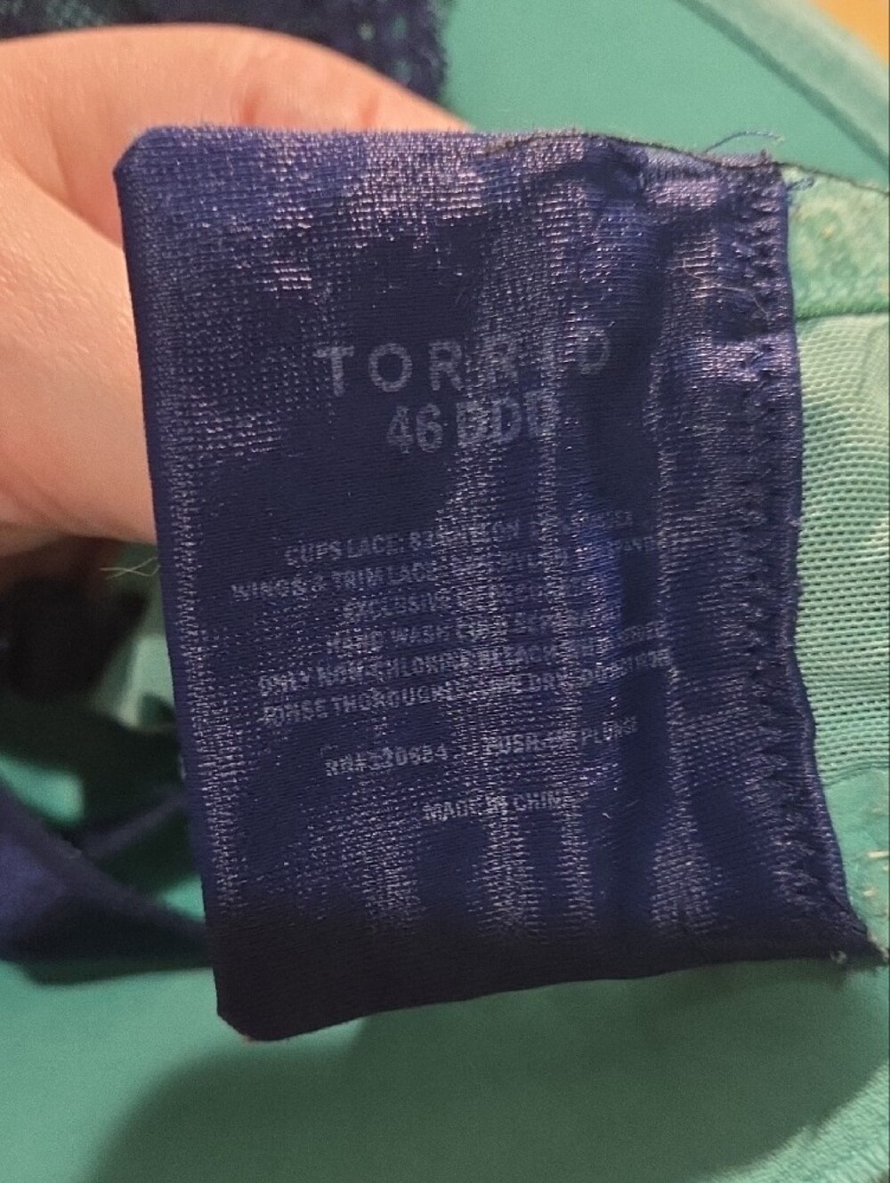 Torrid Lacy Blue Push Up Bra 46DDD 46F - Picture 3 of 3